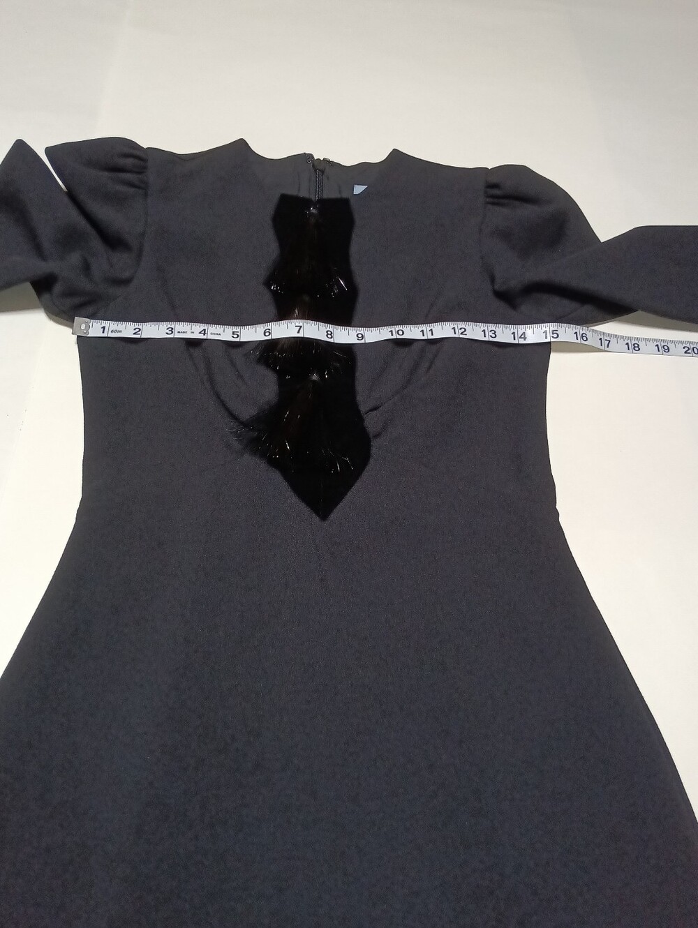ANTONIO MELANI Alicia Black Long Sleeve Tassel-Detail Evening Midi Dress Size 0 - Picture 7 of 16